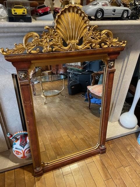 バロック様式 木製ミラー 大きめ