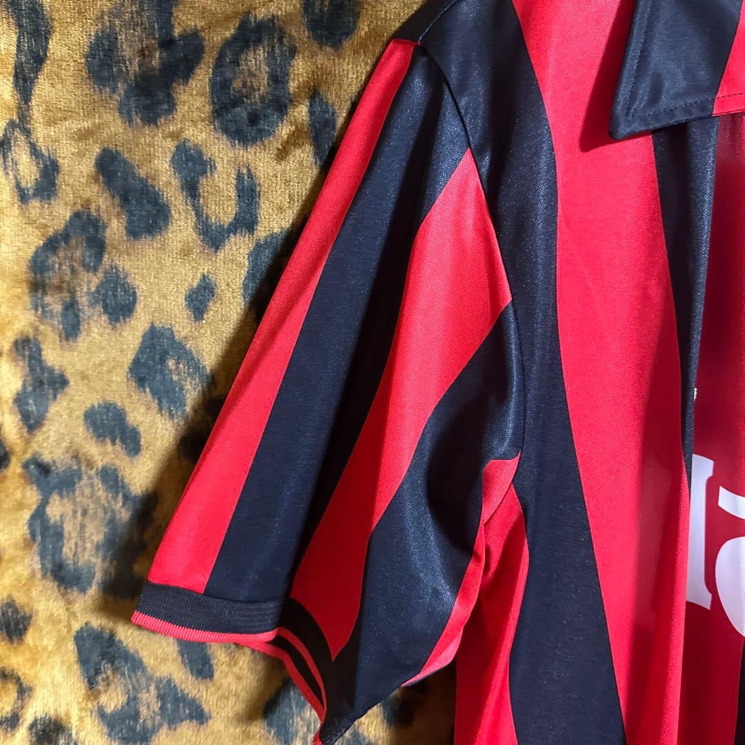 新品　赤黒ストライプ 6番　ACミラン　バレージ　football サッカー