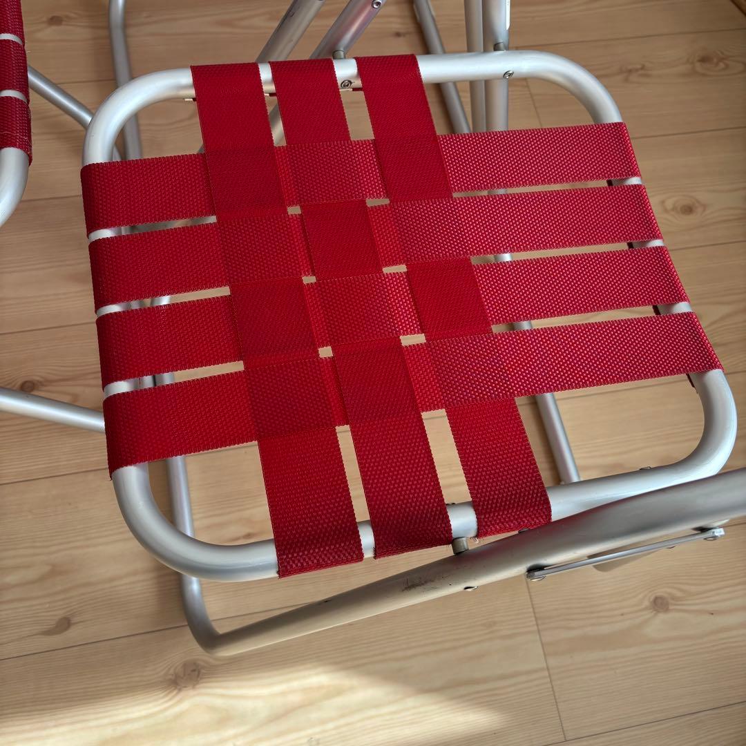 コカコーラ　 折りたたみチェア 赤　パイプイス　ヴィンテージ　3脚セッ