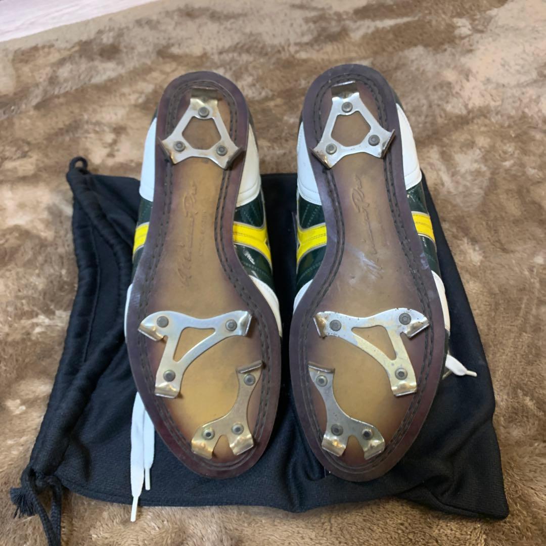 ミズノプロ　オーダースパイク ハイカット　ホワイト/グリーン/イエロー