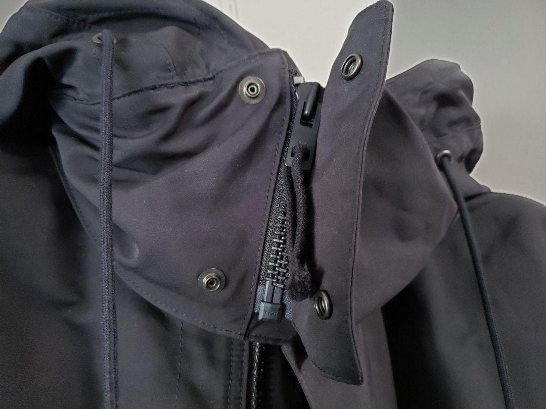 RERACS 着脱可能フード付き ロングモッズコート ブラック 日本製 YKK