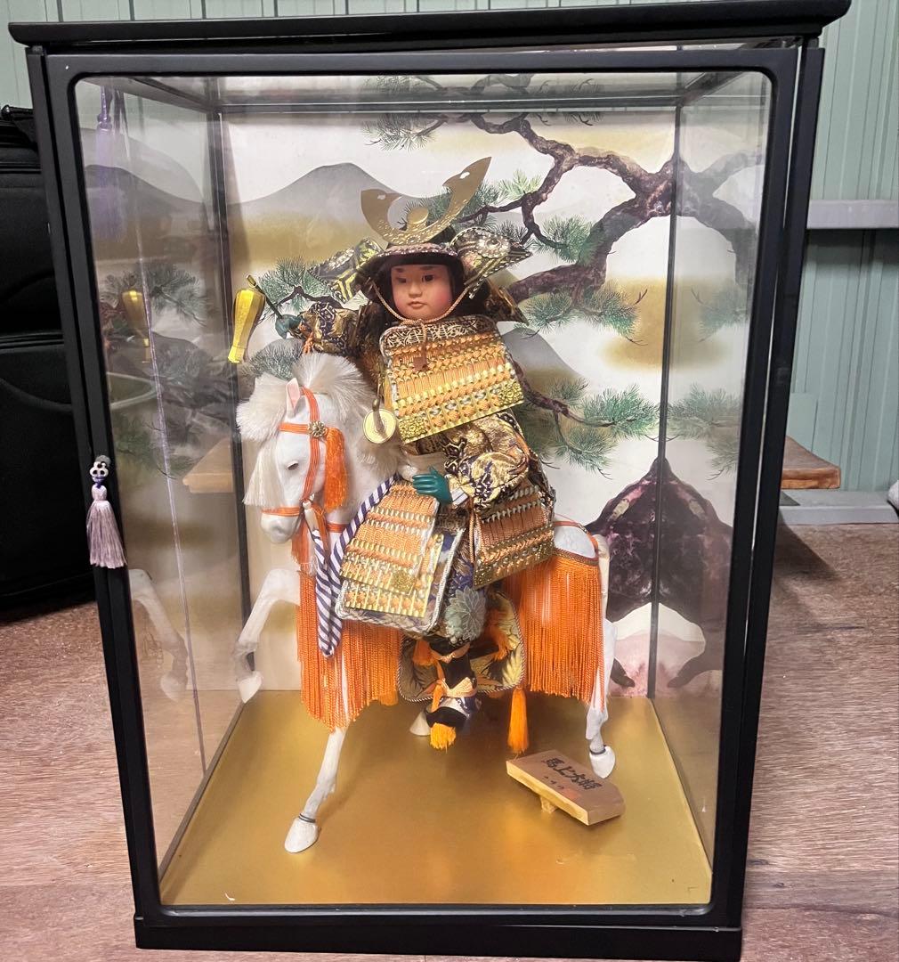 【お宝】美術 武者人形 紫峰作 謹製 馬上大将　日本人形