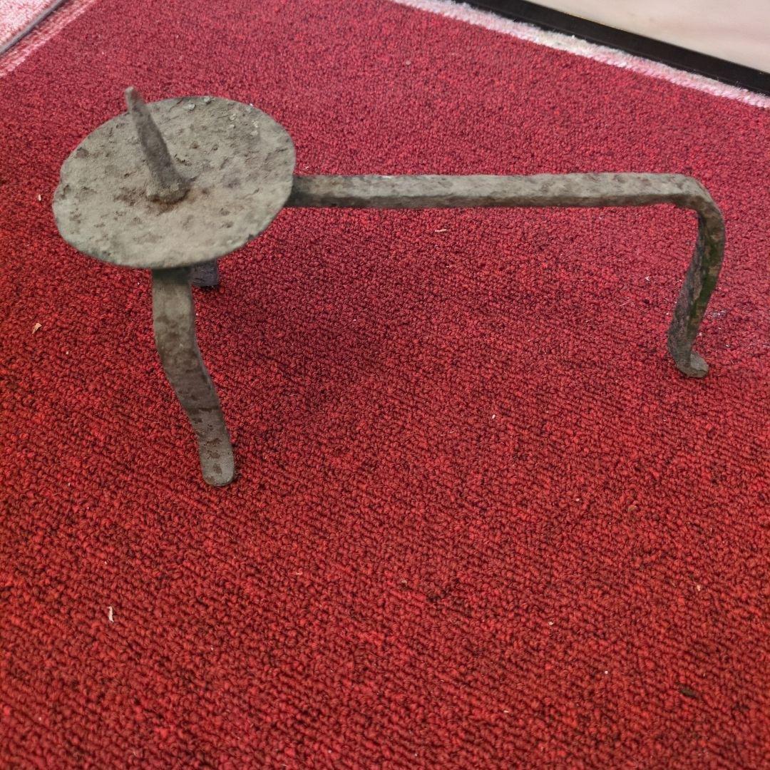 鉄製 燭台 手燭 アンティーク ヴィンテージ　レトロ　錆び　骨董品