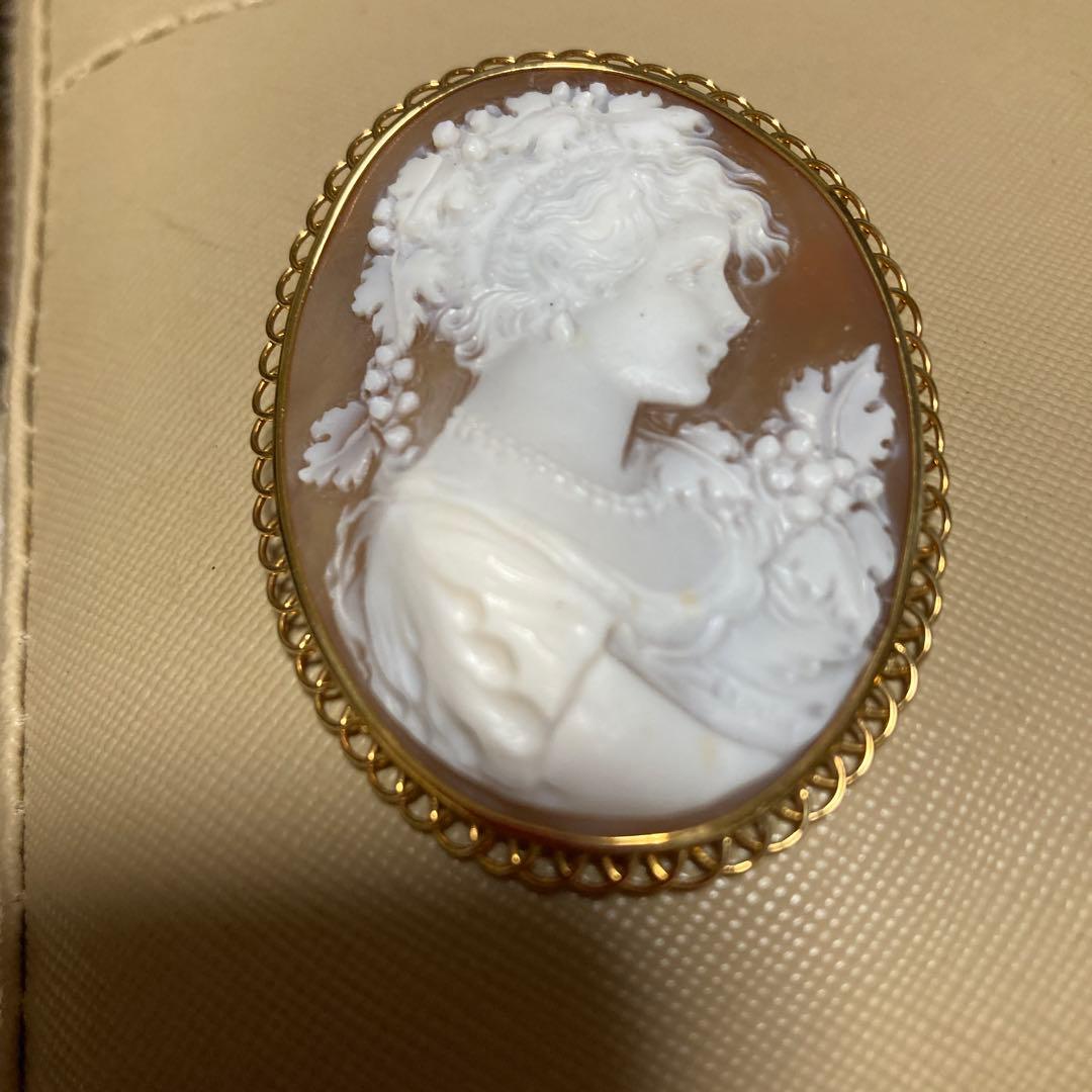 カメオk18ブローチ