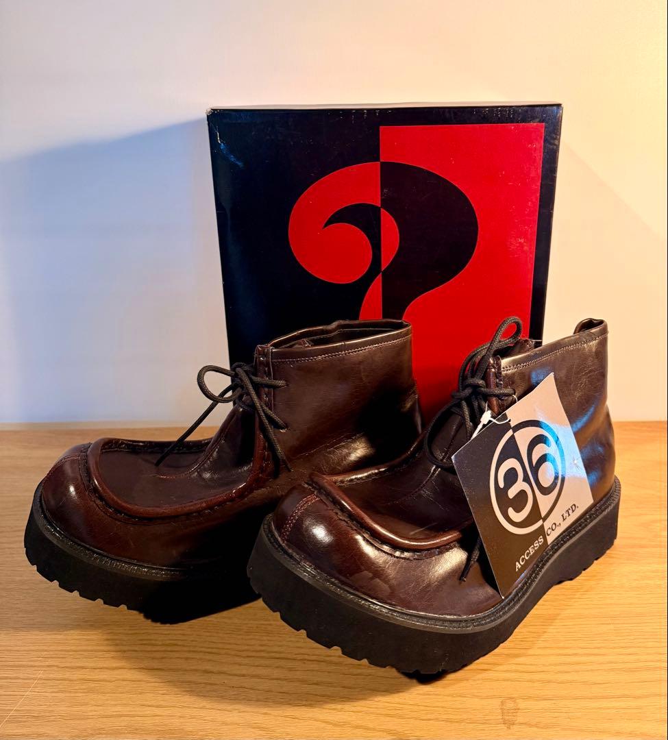 Question mark レア プラットフォーム レザー靴
