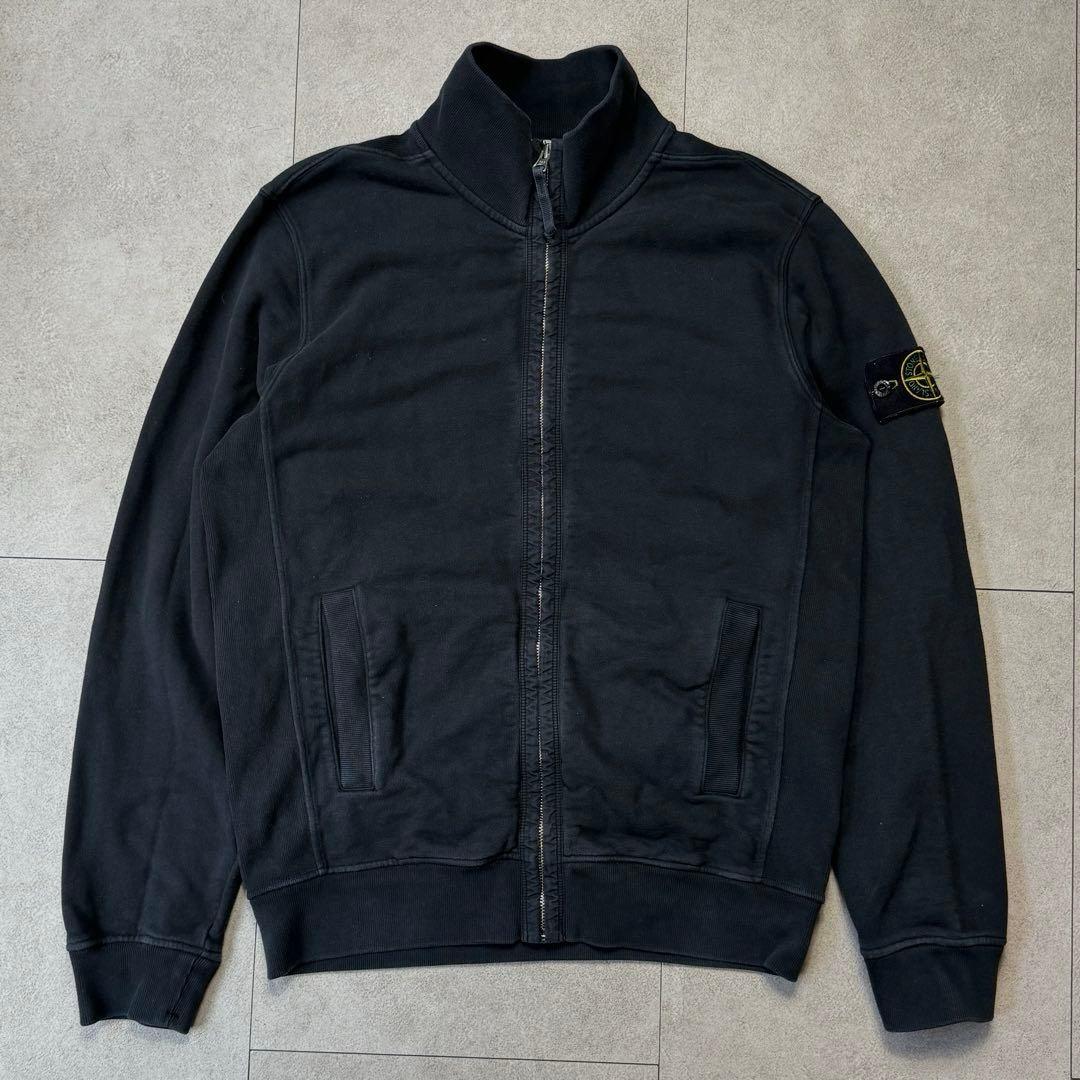 トップス Stone  garment dye logo zip sweat