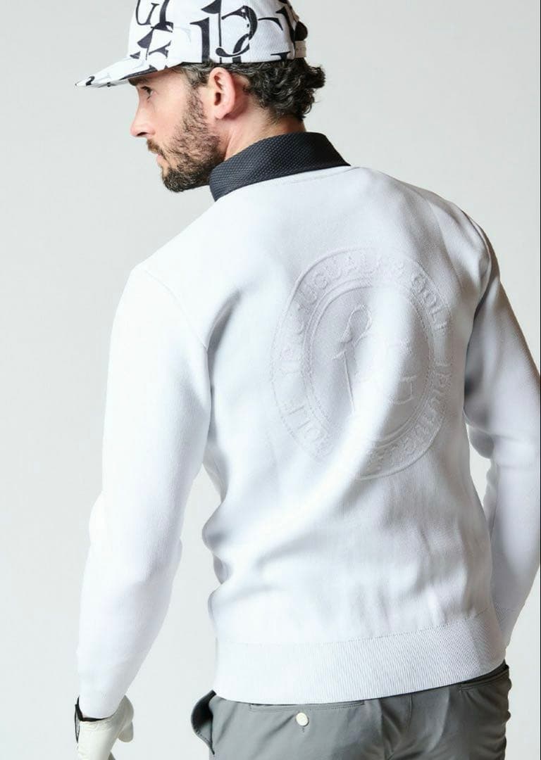 1PIU1UGUALE3 GOLF ウノピュゥ　サークルロゴニット　ホワイト