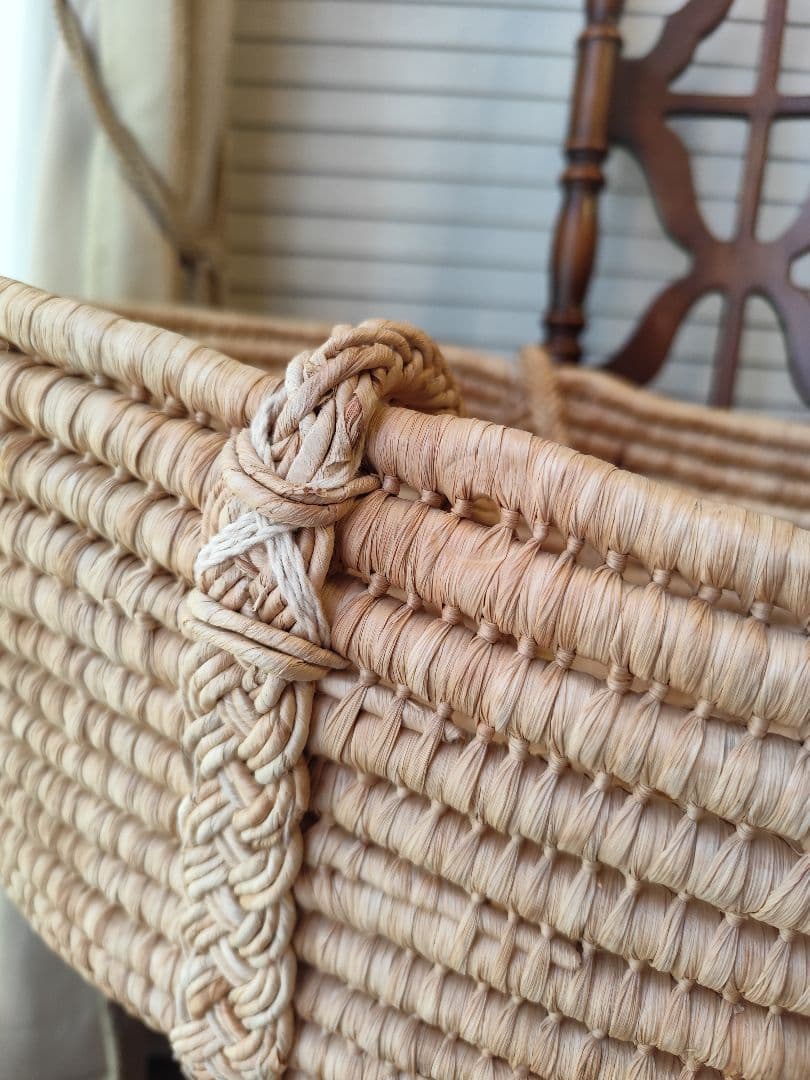 揺り籠　クーファン　クーハン　ラタン　バスケット　籠　籐　昭和レトロ　人形