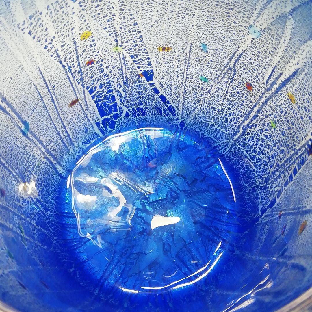 Ｓ７０９　水指　『手吹硝子』『宮崎英彦作』　共箱　茶道具