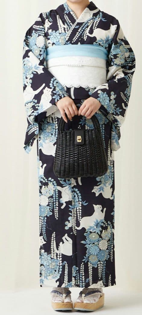 定価4万以上( ゜д゜)！　ふりく　セオα　夜空猫浴衣 　美品　フリーサイズ