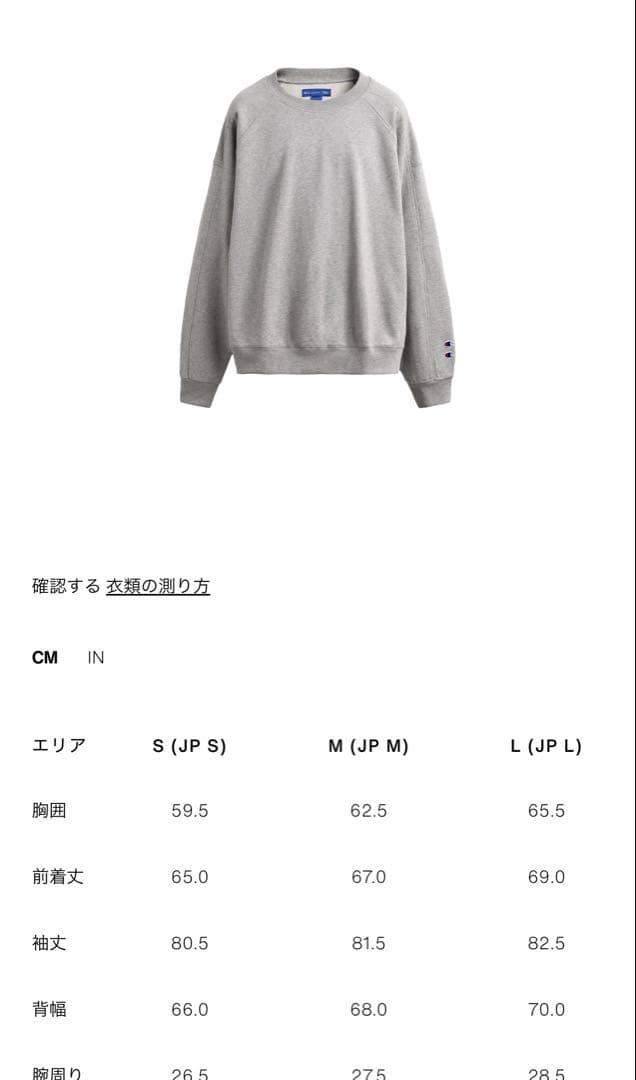 【完売品未使用品】 CHAMPION ZARAパッチクルーネックスウェットシャツ