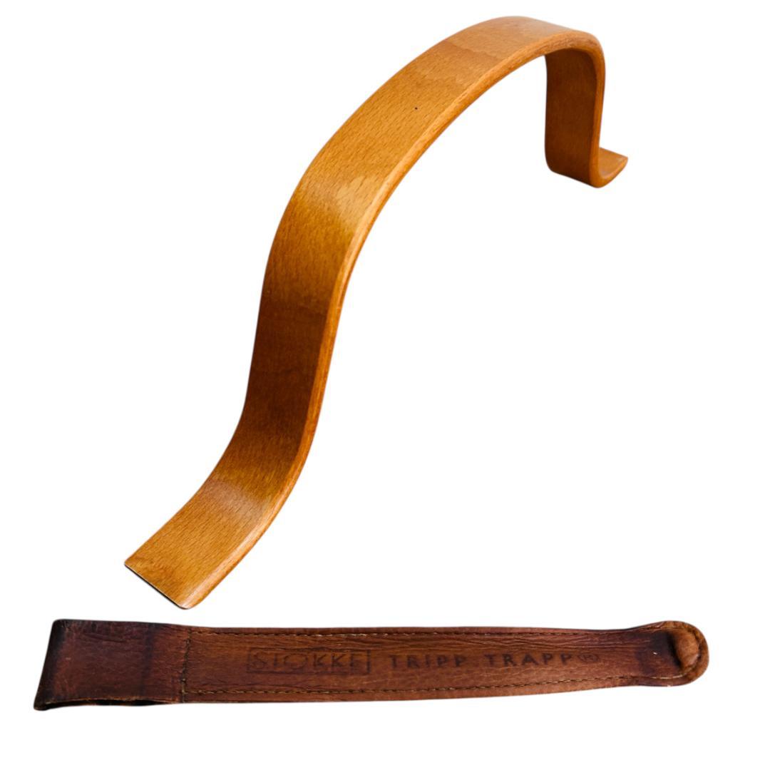 【廃盤希少品】STOKKE トリップトラップ 木製ベビーガード 皮ベルト付き
