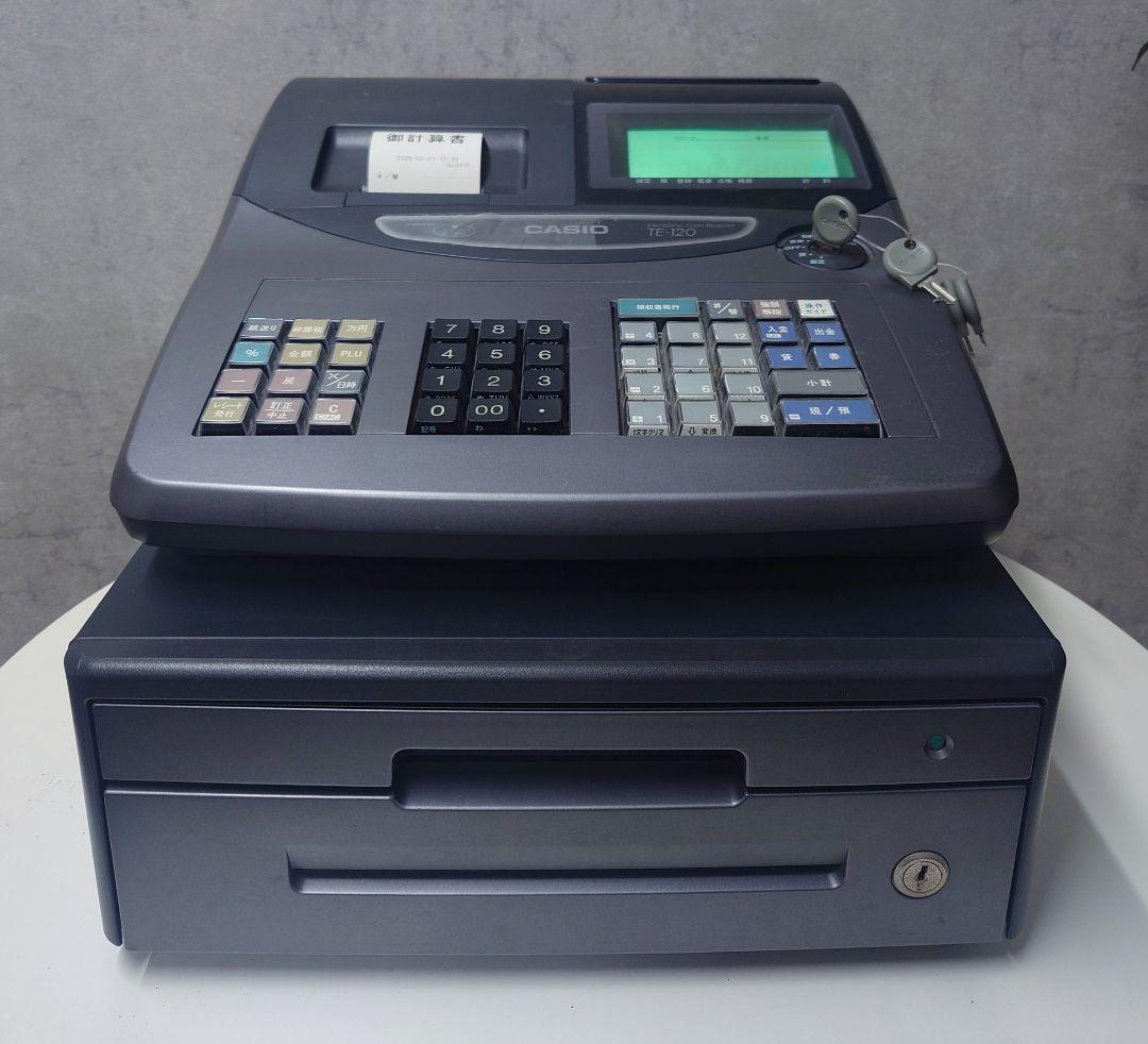 【送料込み】CASIO　レジスター　TE-120　黒　グレー