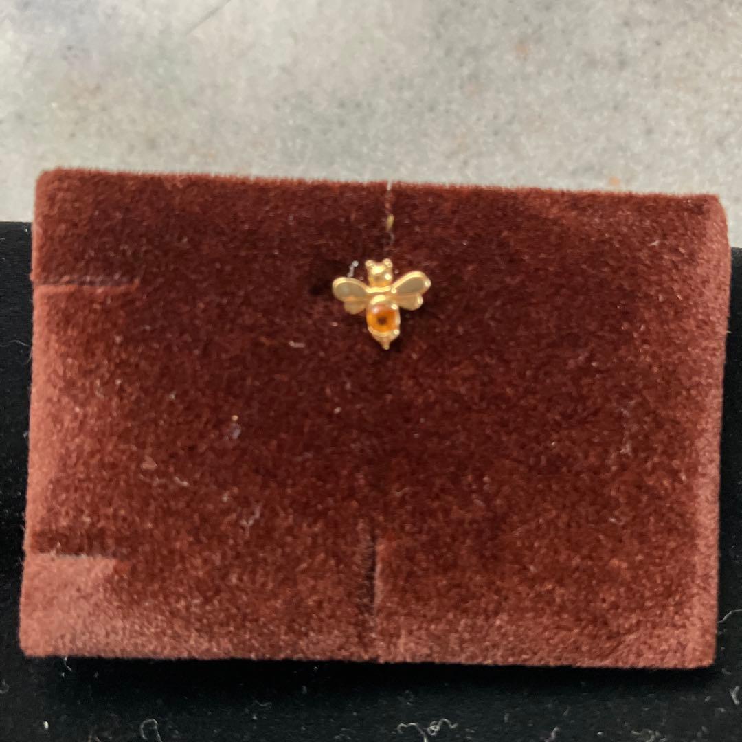 新品蜂デザイン ミツバチ18金ゴールドトーン ピアス(片耳用)