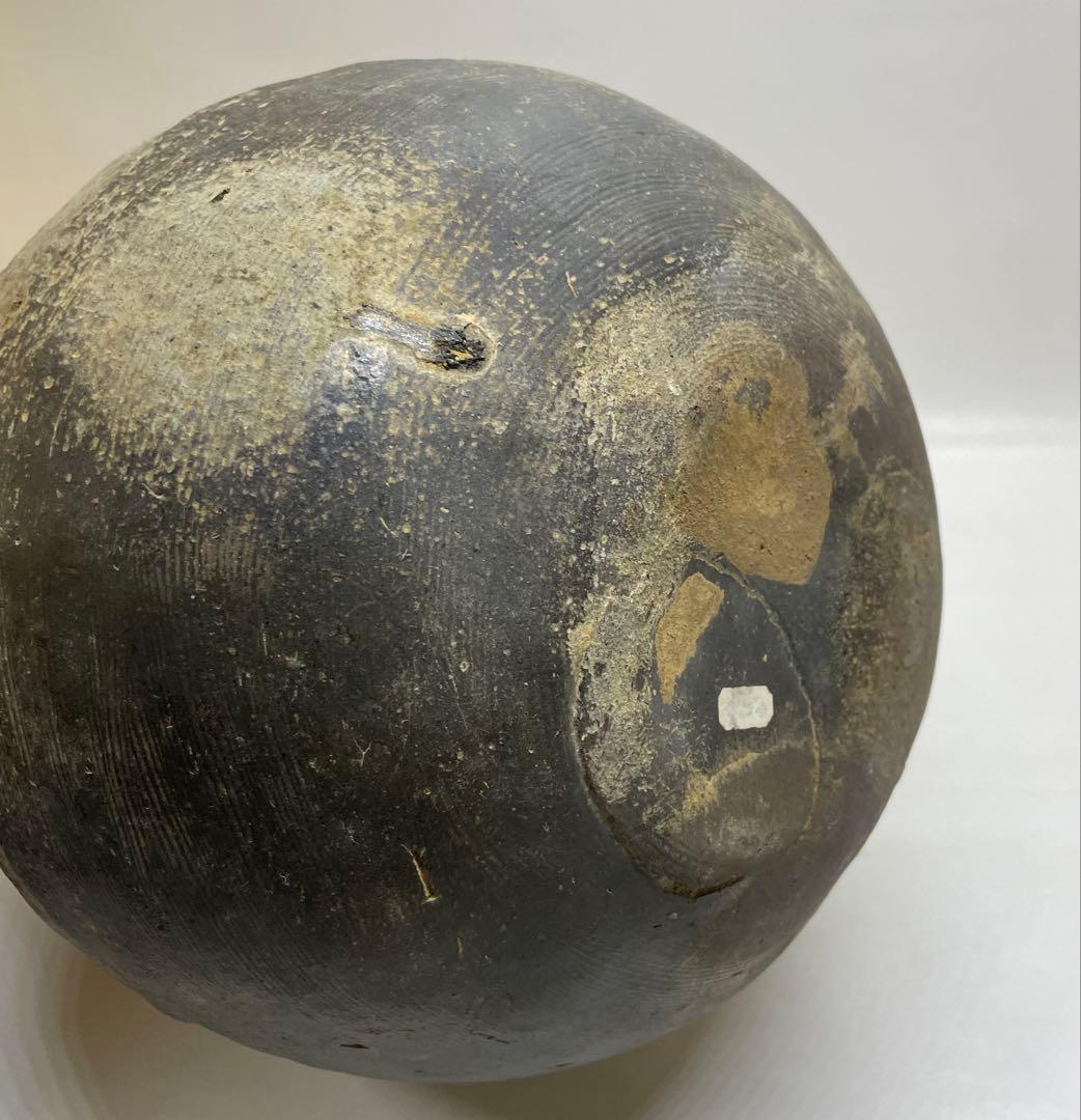 須恵器　波状文広口壺　古壺　胡麻垂れ　花入 　　　k299