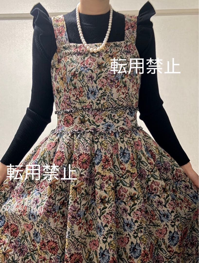 2点セット　リリーブラウン　ゴブラン　ワンピース　フリル　ニット　花柄　リボン