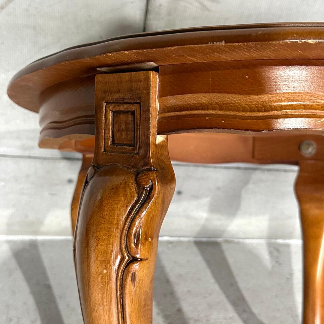 ✦90s✦ 象嵌 ラウンドテーブル 60cm 猫脚 ヨーロピアン クラシック