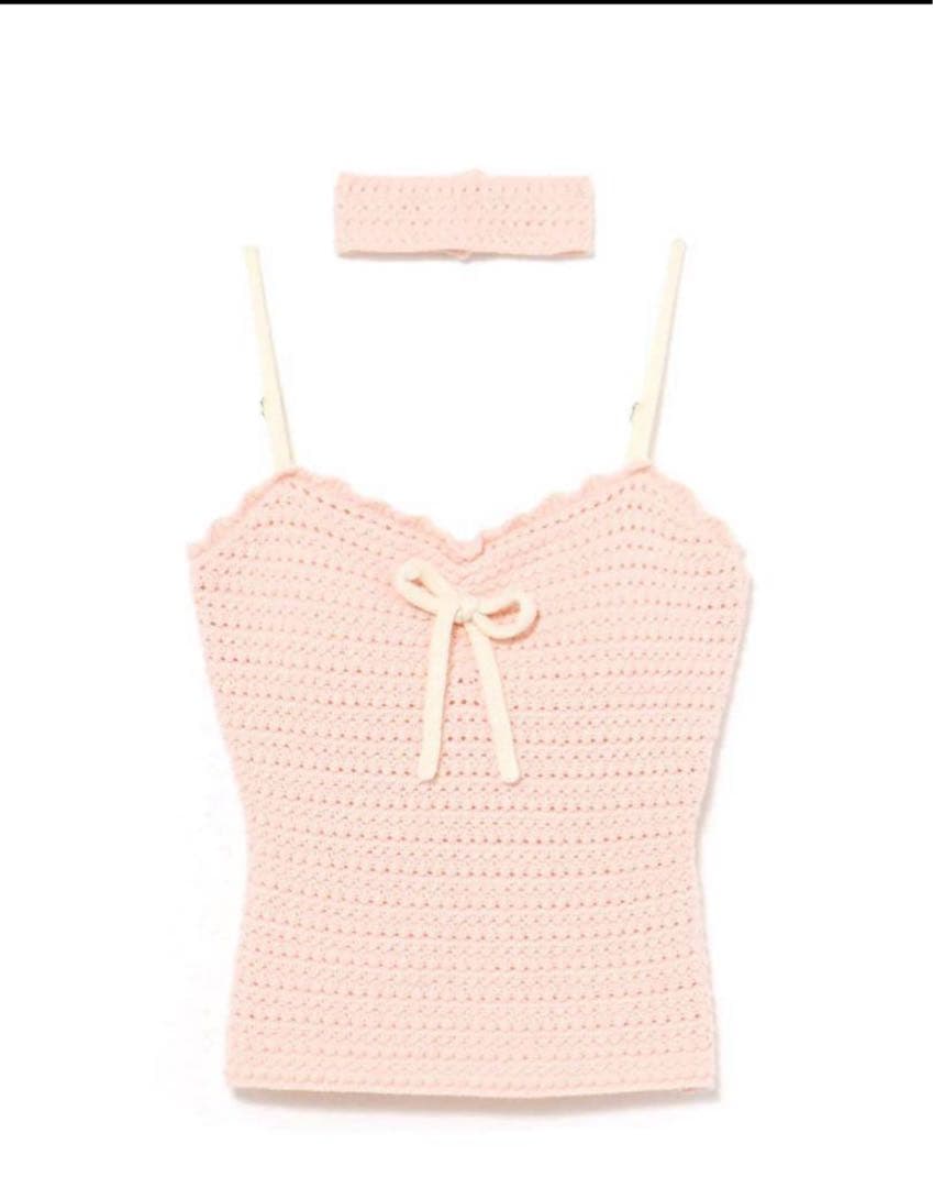 andmary Sui ribbon tops pink ピンク