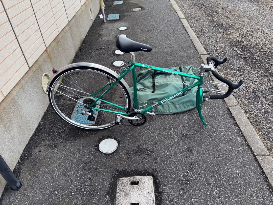 Panasonic ツーリングロードバイクグリーン カバー付き