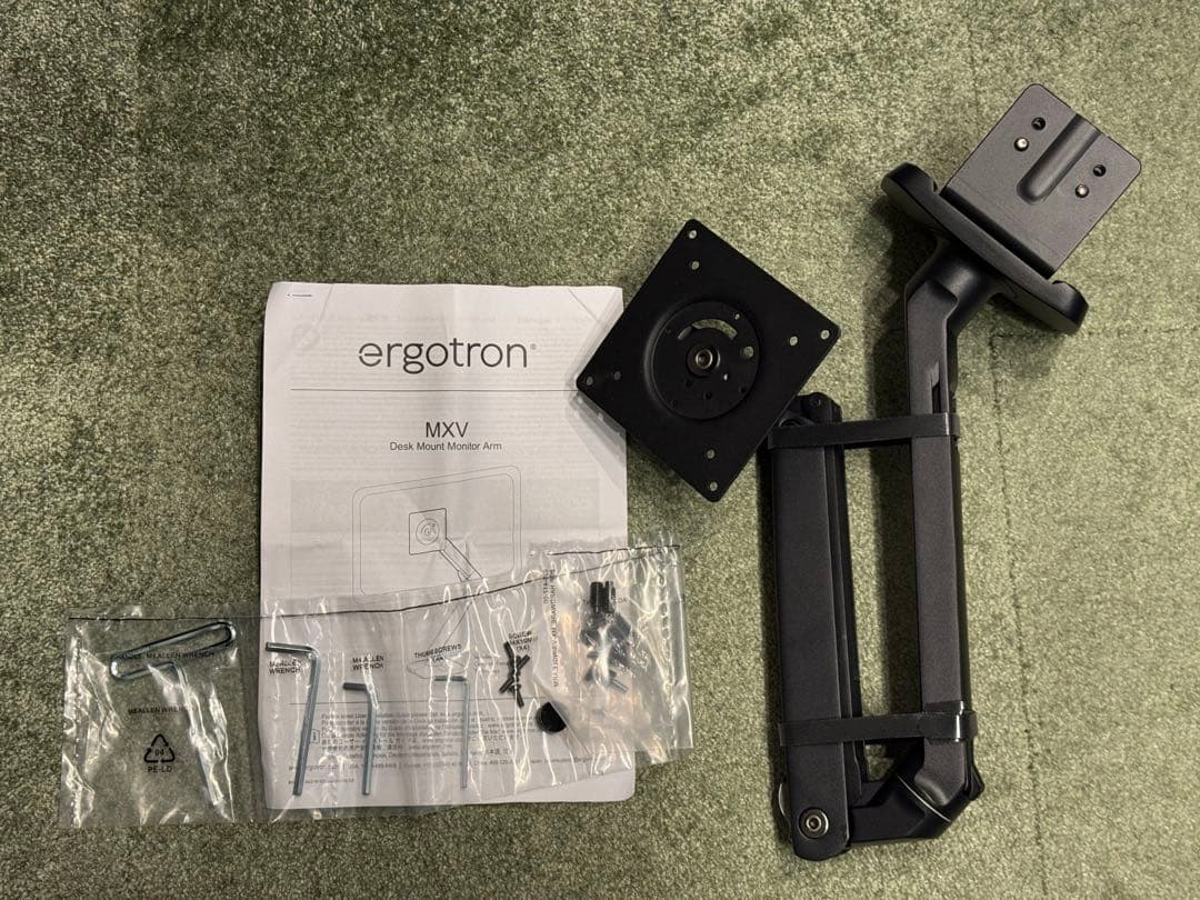 【中古美品】ERGOTRON エルゴトロン モニターアーム MXV シングル 黒