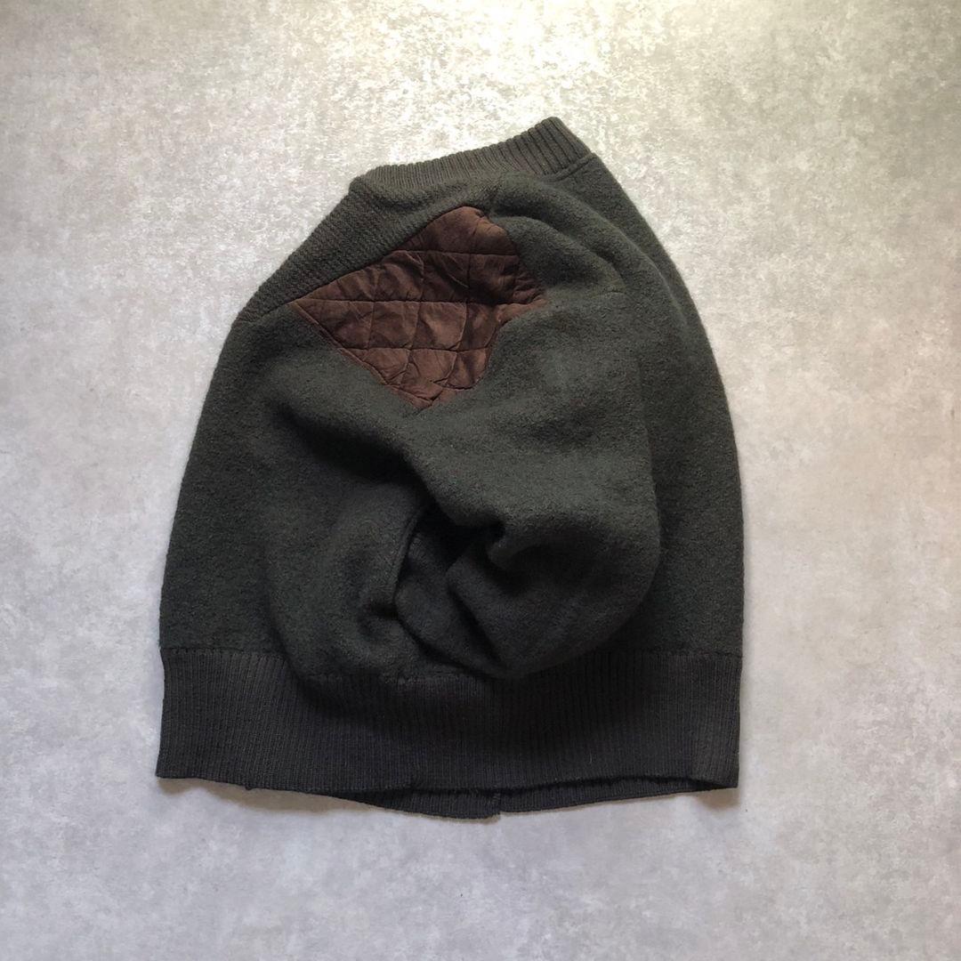 80sWoolrichウールリッチセーター ヘンリーネックパッチ付 緑 XL相当
