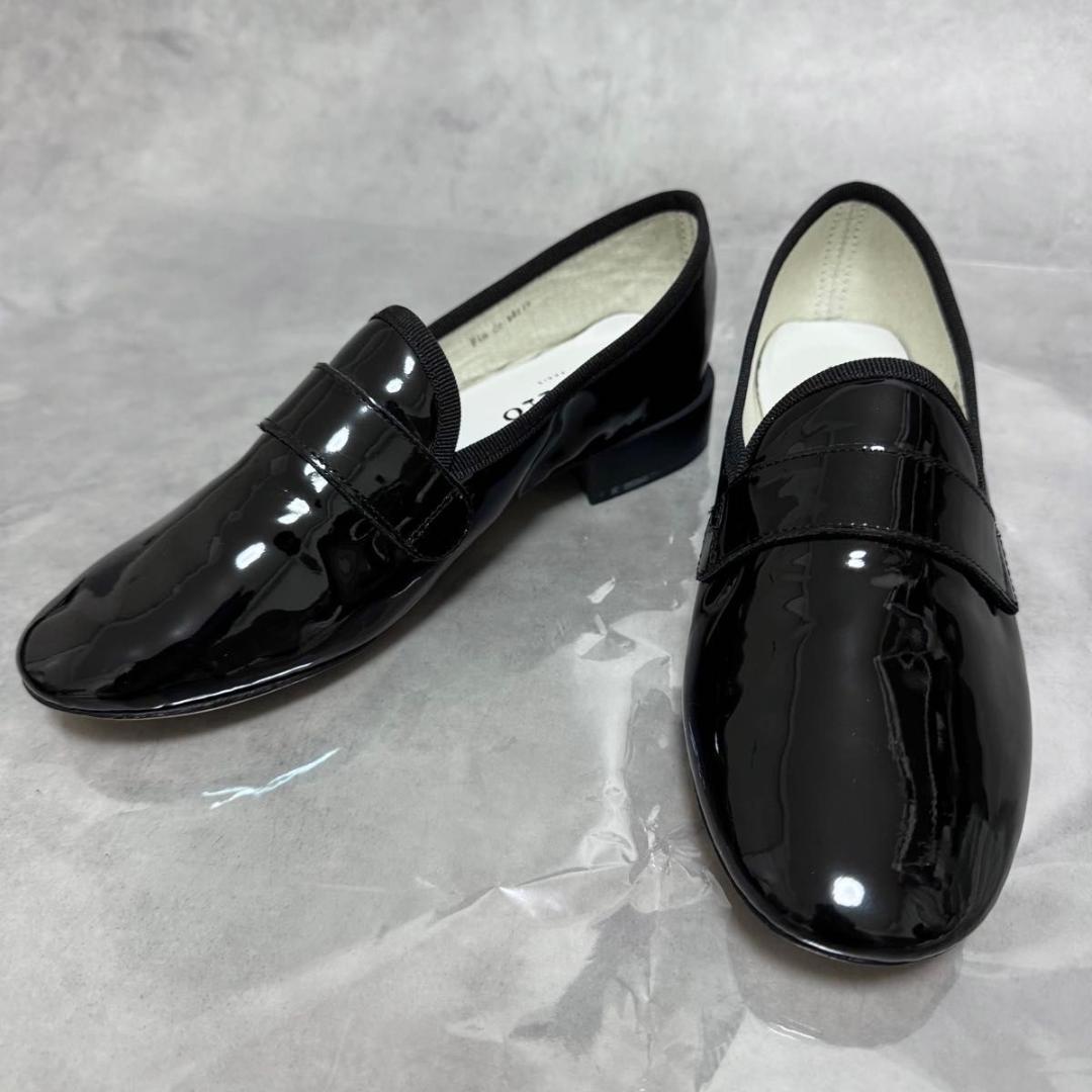 極美品 レペット マイケル ローファー エナメル 黒 36.5 23 フラット