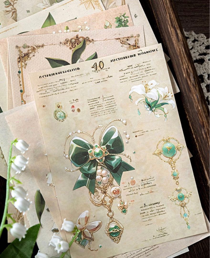 新品　幻想図鑑シリーズ　コラージュベース素材　6種　300枚