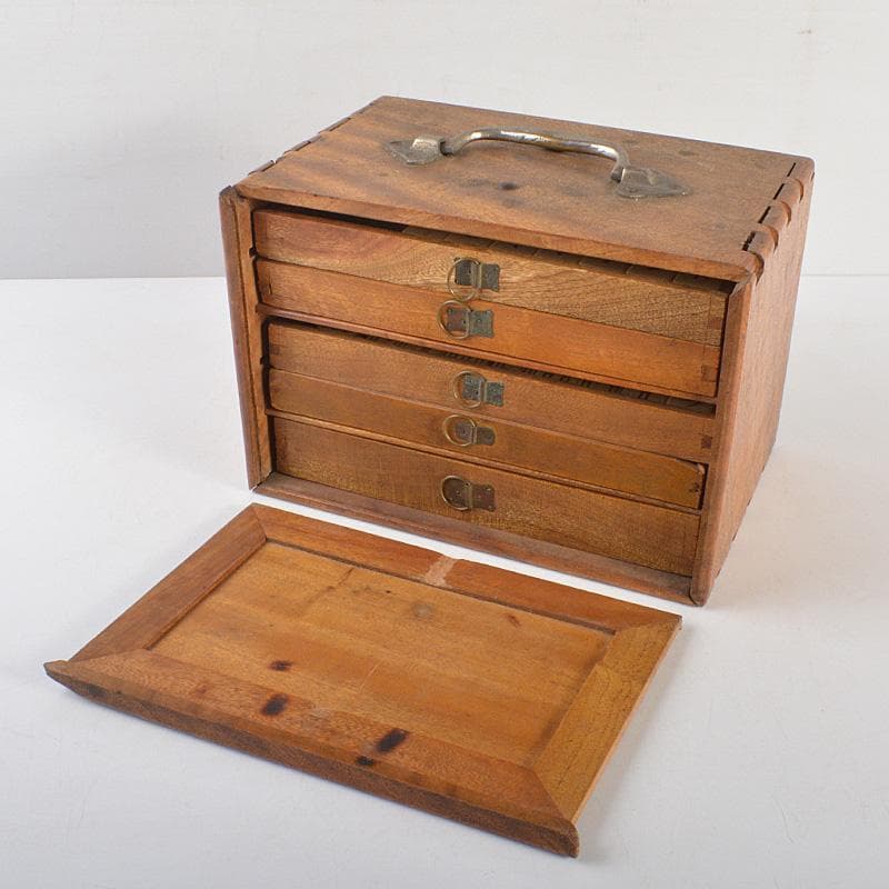 中国　竹嵌　骨牌　背竹牌　麻雀牌　唐木箱付　D　8706