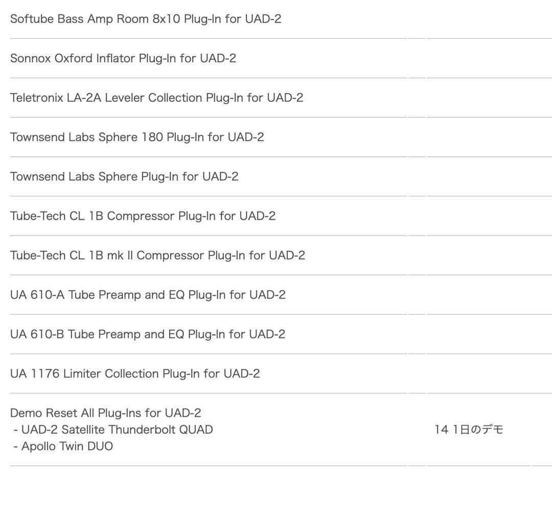 プラグイン133万円 UAD-2 SATELLITE TB3 QUAD CORE