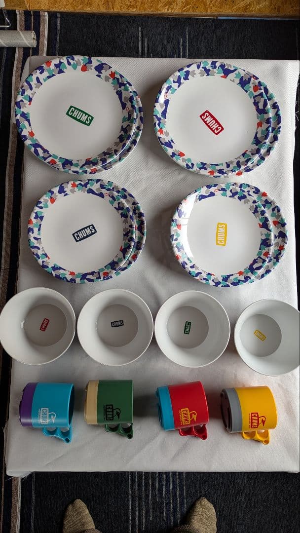 チャムス CHUMS 　迷彩柄のボウルセット(x4) マグカップセット