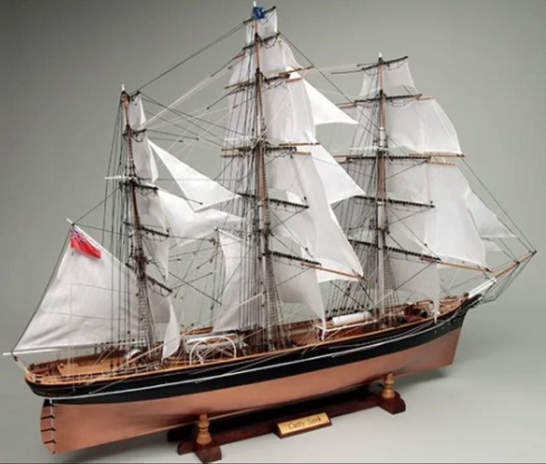 【希少商品】木製帆船模型 1/80カティサーク 帆付