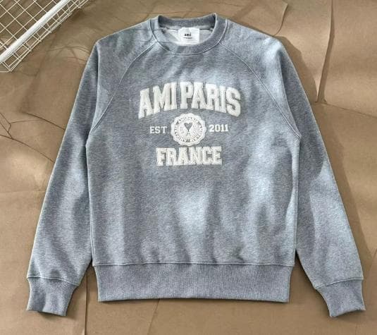 新品 AMI PARIS トレーナー スウェット グレー 男女兼用 M
