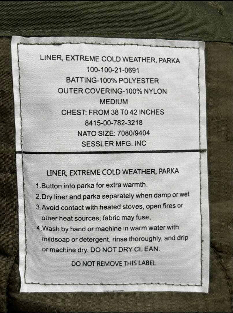 中田商店 Sessler M-65 Fish Tall Parka Medium