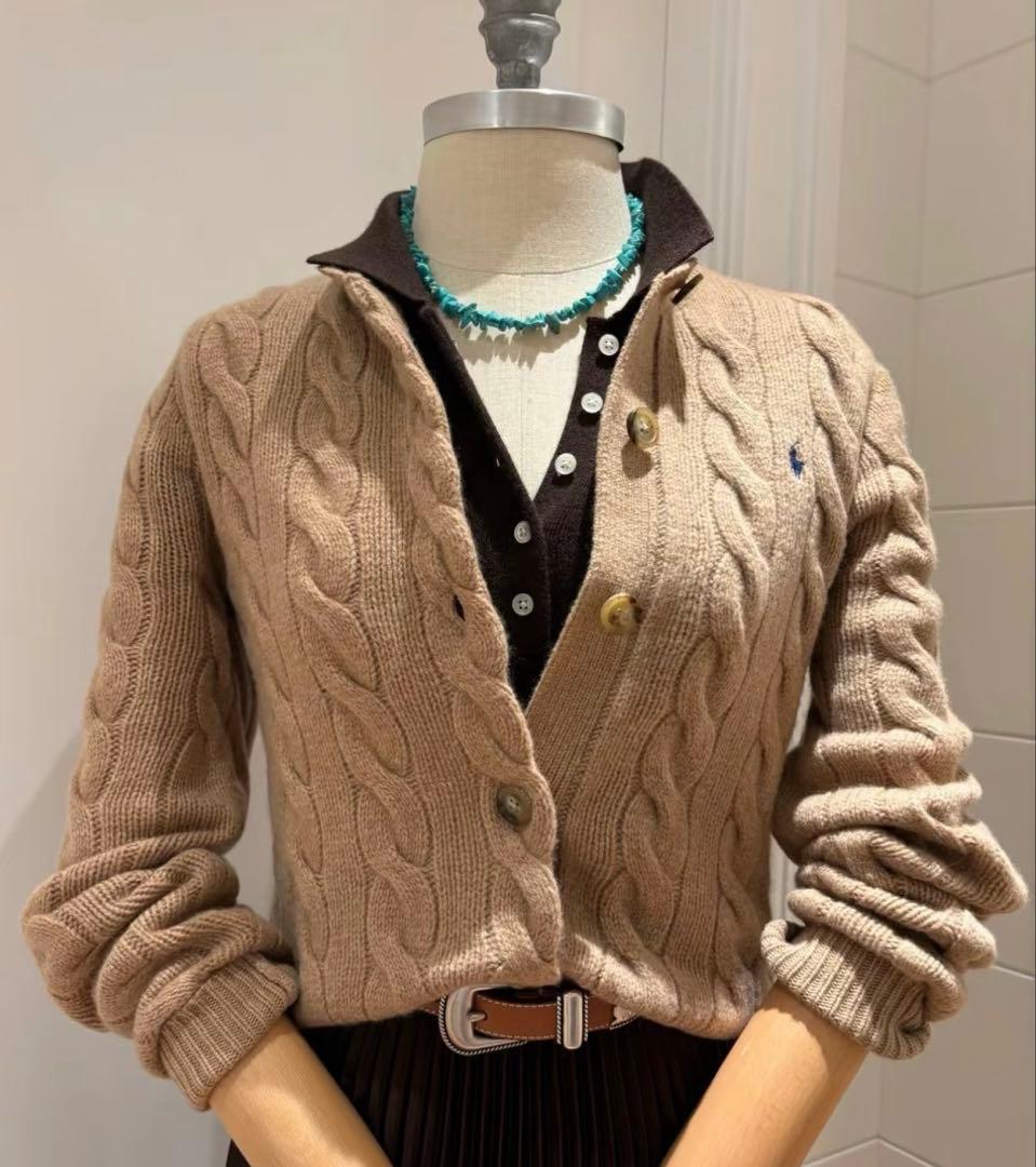 新品ポロ・ラルフ・ローレン ベージュカーディガン