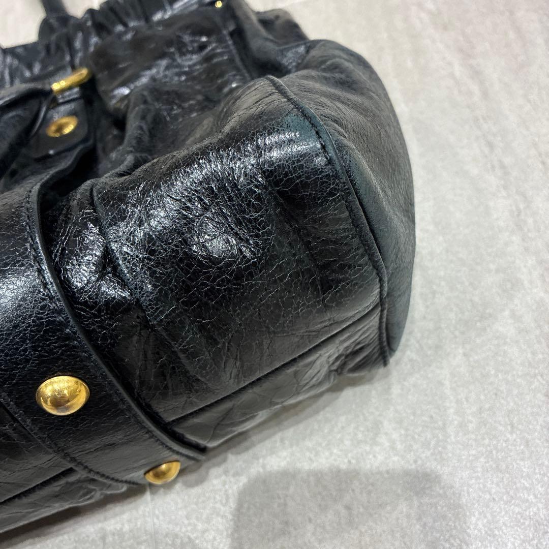 MIU MIU ブラックレザー ハンドバッグ