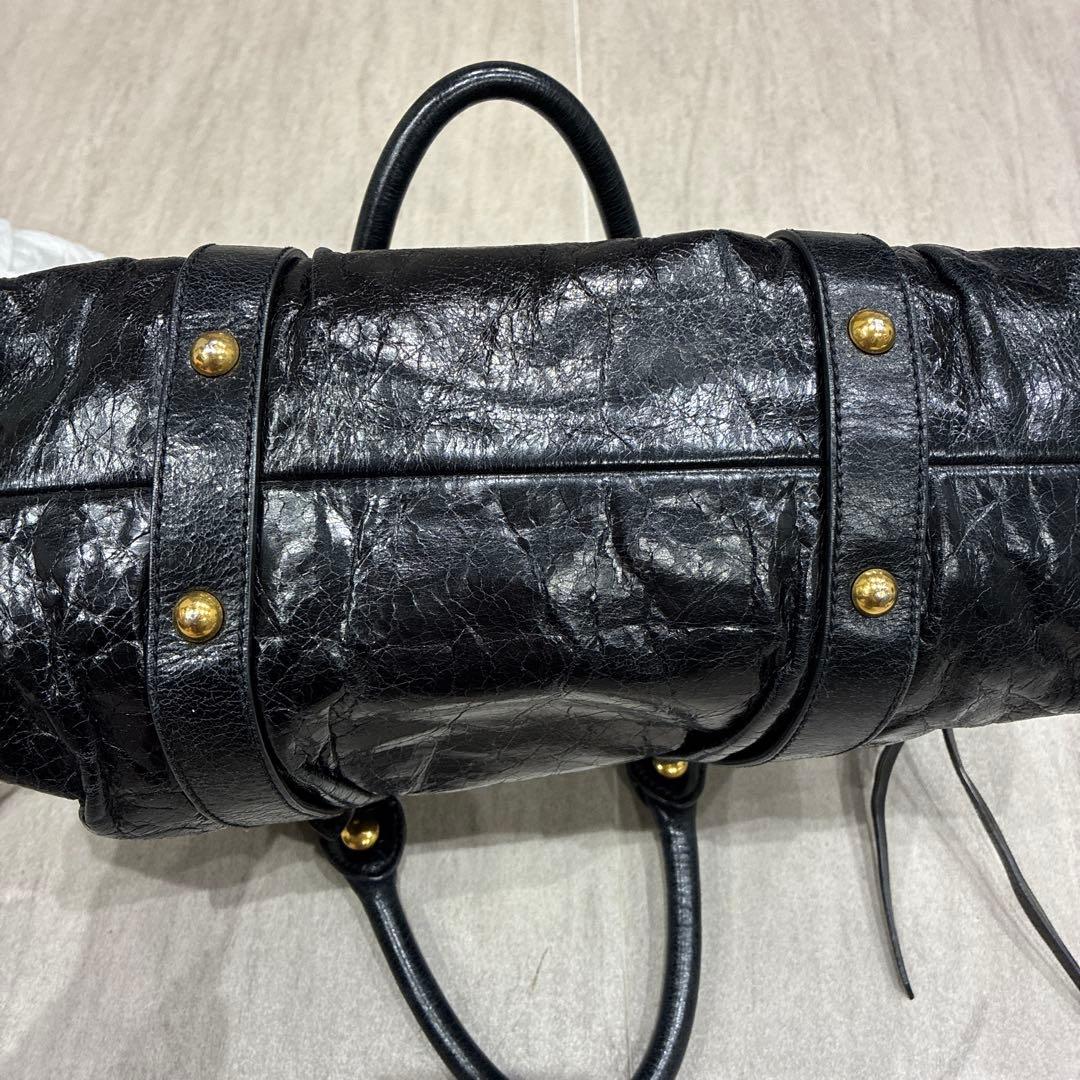 MIU MIU ブラックレザー ハンドバッグ