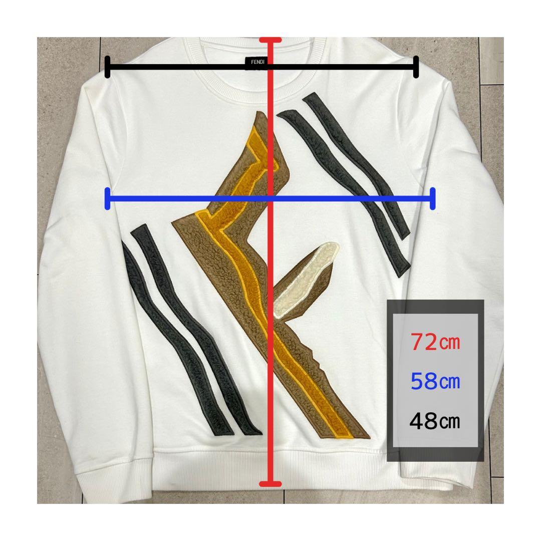 FENDI フェンディ　メンズトレーナー　立体刺繍デザイン