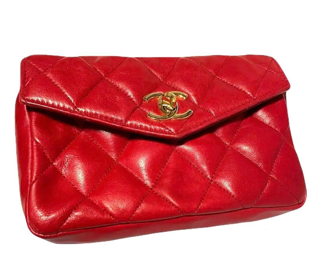 Y*n様 シャネル　マトラッセ ラムスキン ターンロック ミニ ウエストポーチC