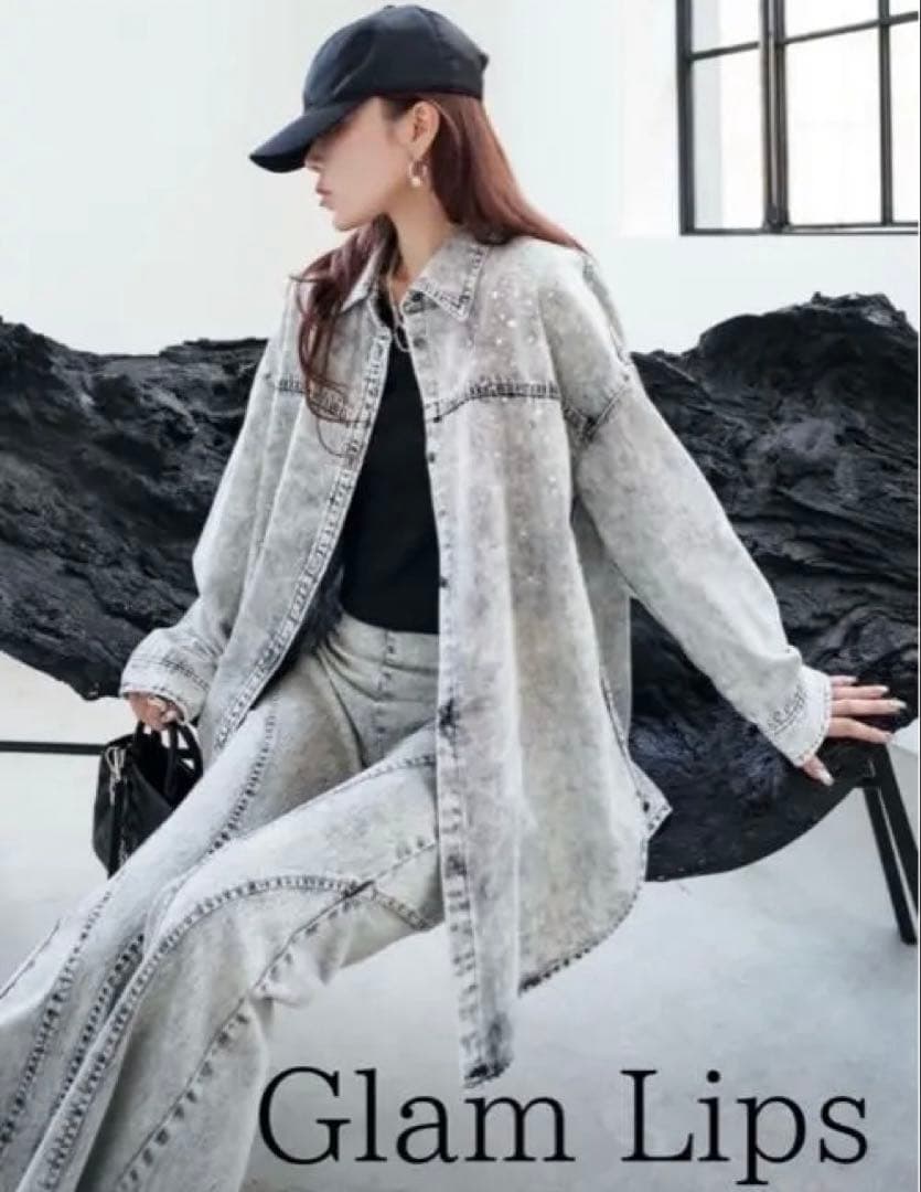 うる⭐︎Glam Lips グラデストーン DENIM シャツ