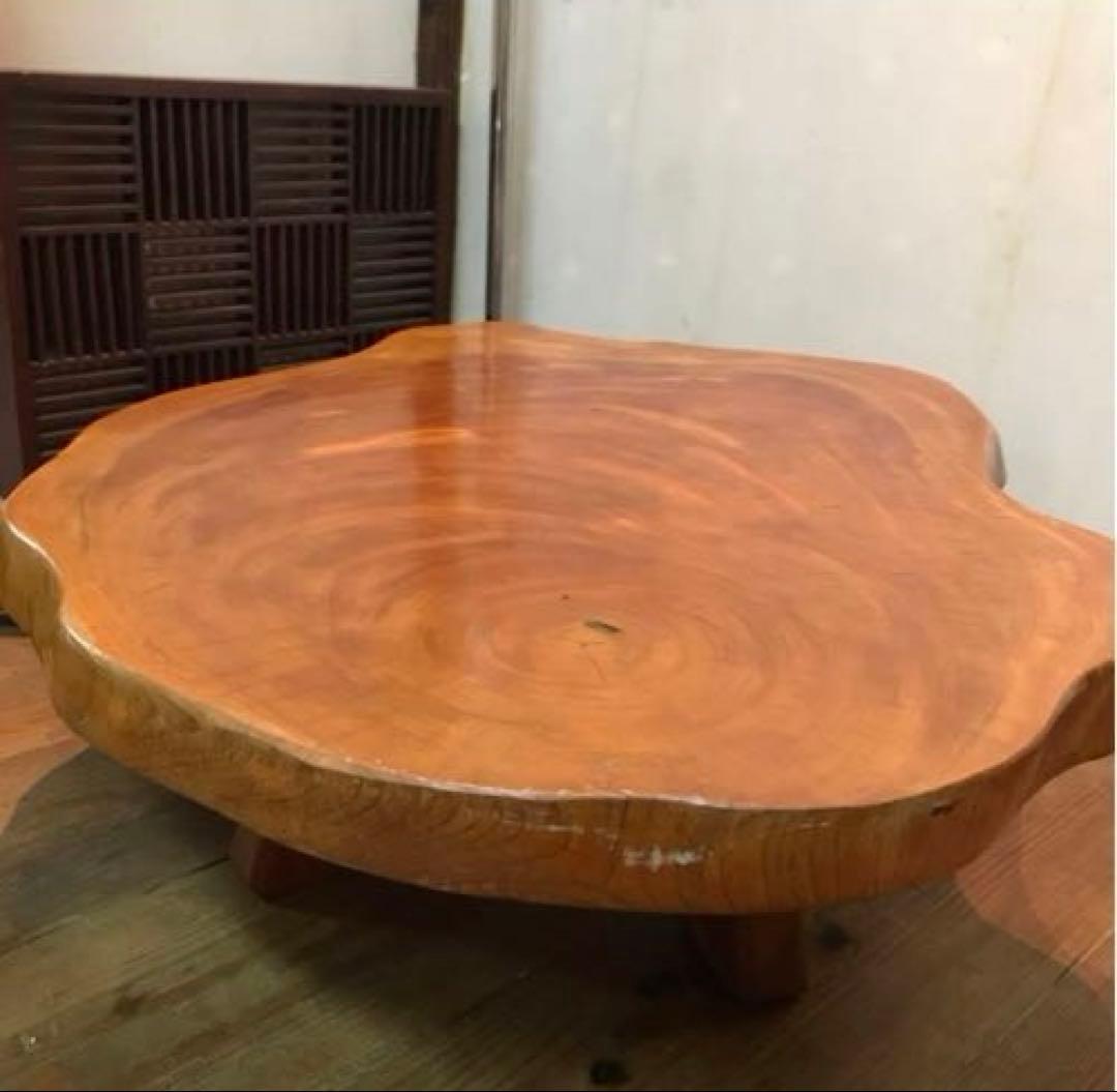 美品　木製　一枚板　座卓　ローテーブル　大きすぎず使いやすい程良いサイズ　重厚感