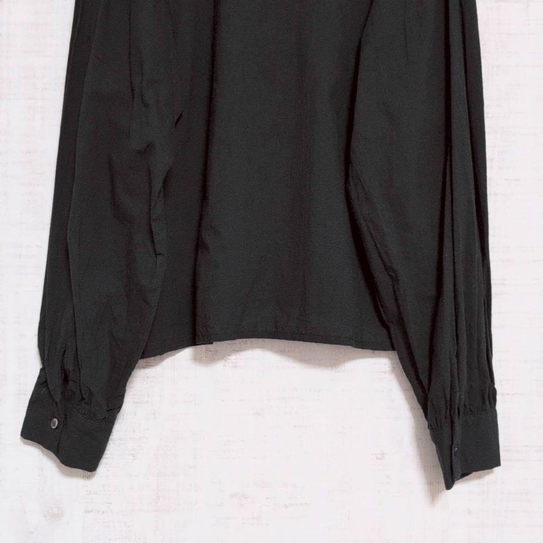 【新品】ミズイロインド mizuiro ind フリルブラウス ブラック 長袖