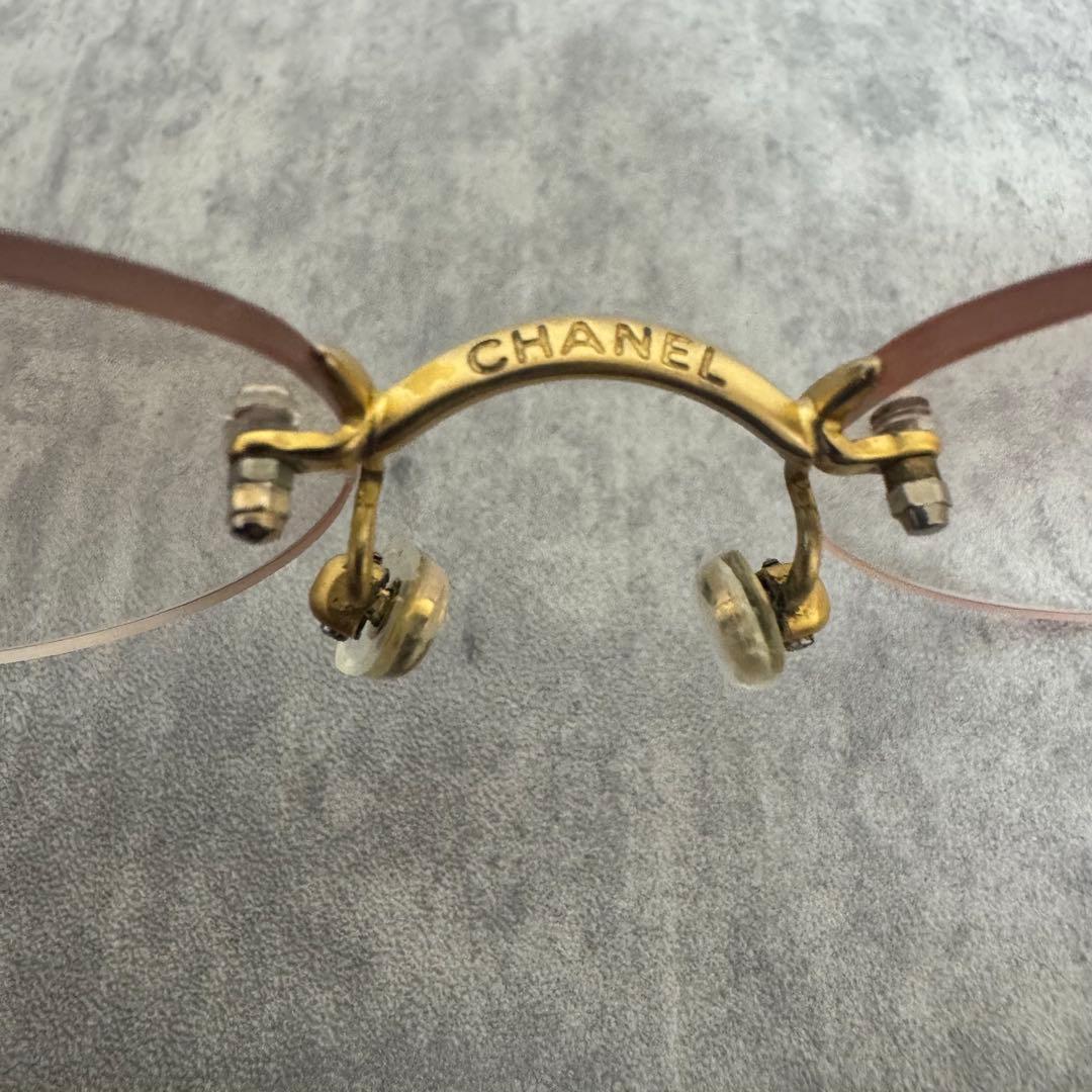 CHANEL シャネル サングラス リムレス ココマーク ヴィンテージ 度入り