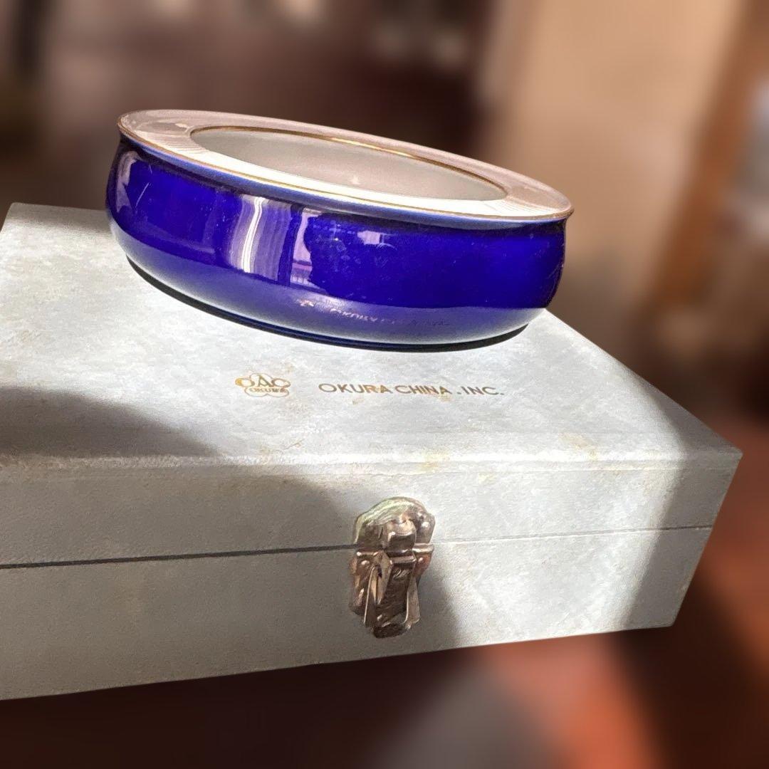 大倉桃園　藍の灰皿