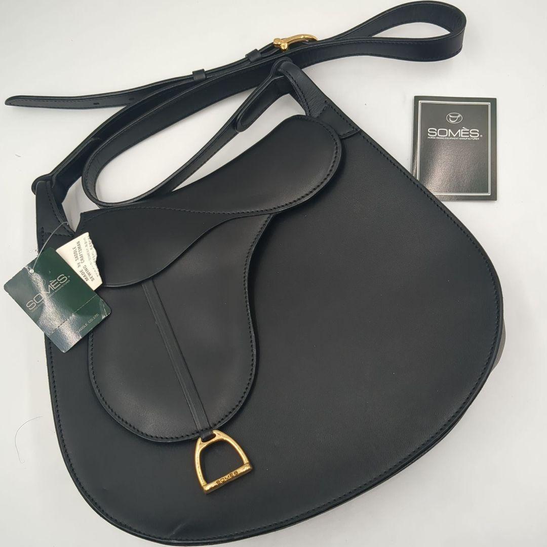 極美品 SOMES ソメス サドルバッグ ショルダーバッグ 金具 レザー