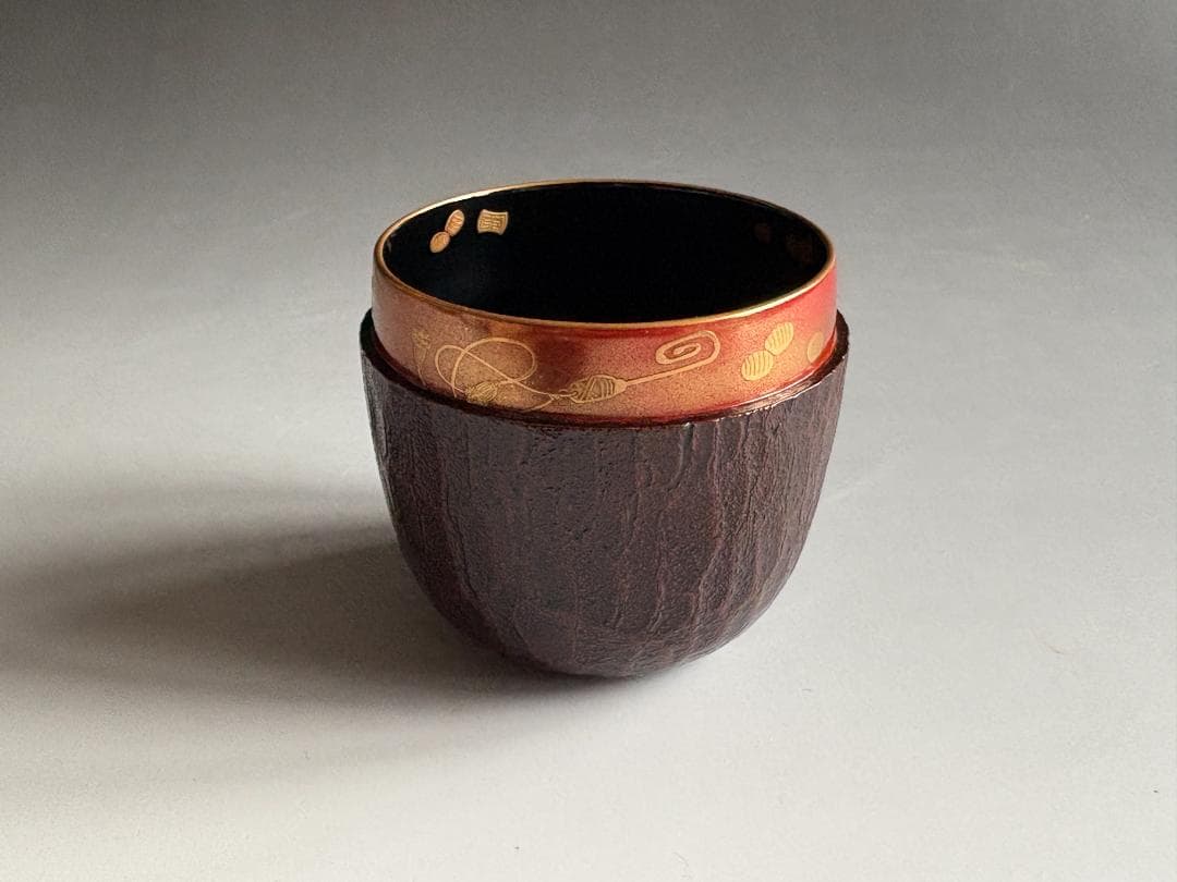 中村宗悦　松皮塗　宝尽くし蒔絵　大棗　薄茶器　茶道具