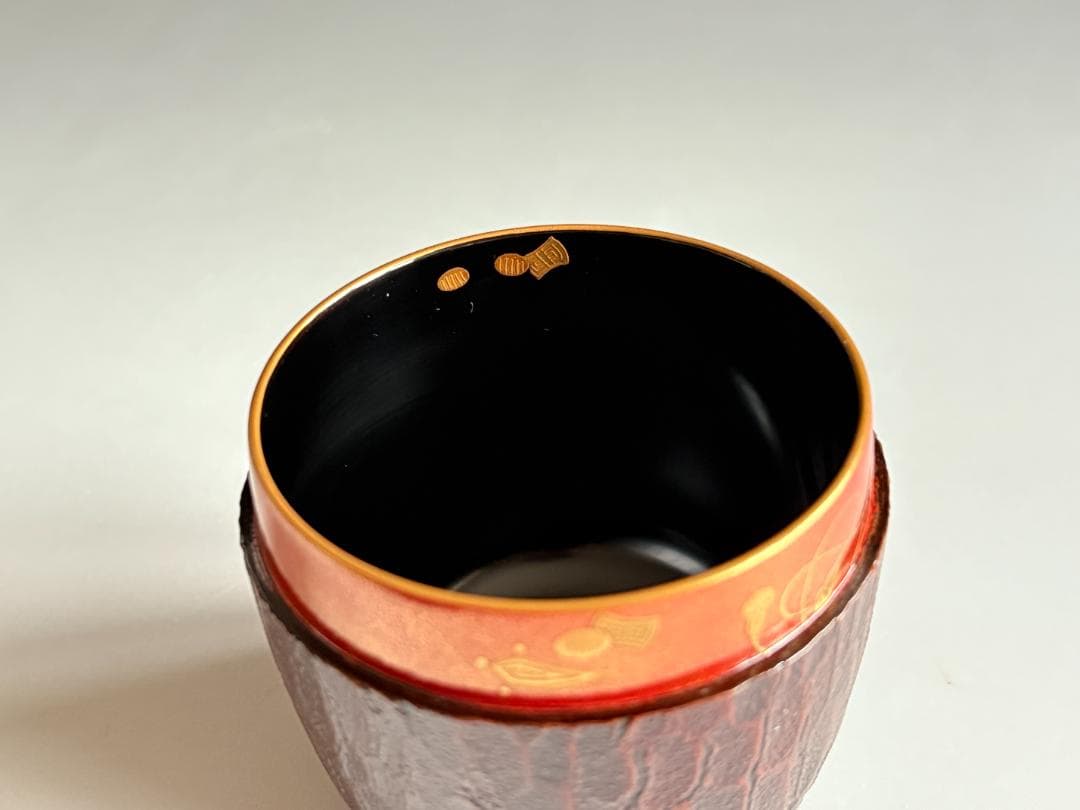 中村宗悦　松皮塗　宝尽くし蒔絵　大棗　薄茶器　茶道具