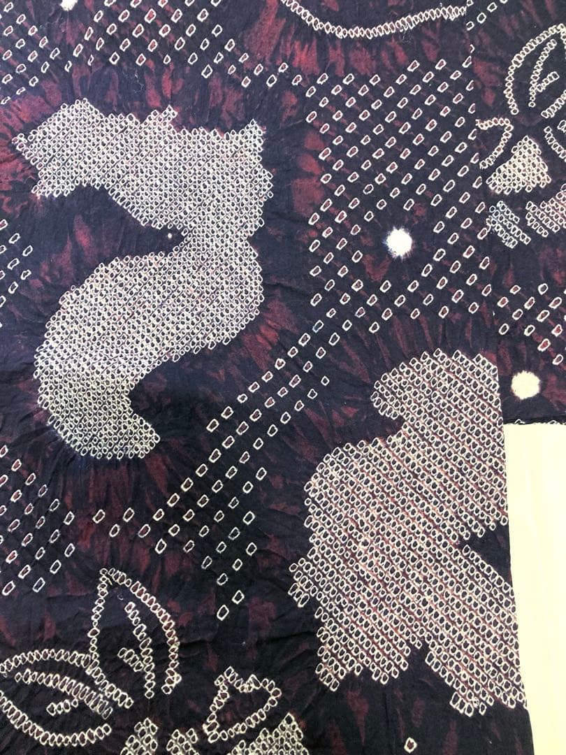 よしーさ　有松絞り　リスとどんぐり　レア柄　絞り浴衣