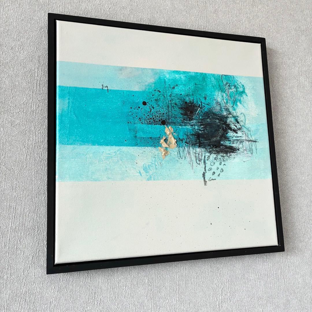 現代アート　35×35㎝　フレーム付き　インテリア　モダン　アートパネル　抽象画