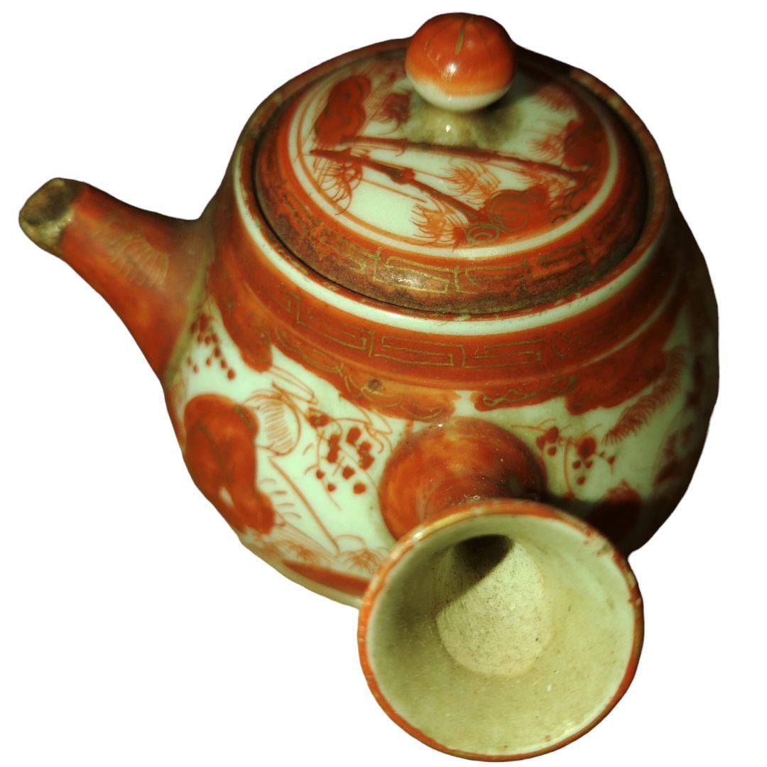 赤絵古九谷焼　煎茶茶器セット　骨董