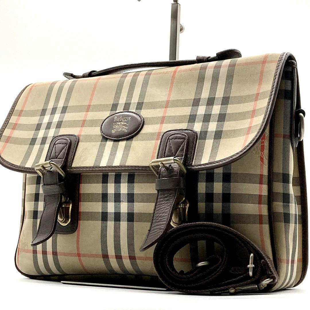 バーバリー ノバチェック 2way ビジネスバッグ ブリーフケース ショルダー